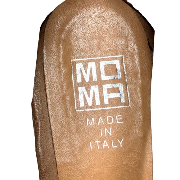 MOMA Womens Italian Leather Laser Cut Out Peep Toe Booties - Picture 12 of 12